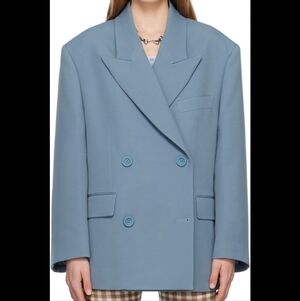 Women's Acne Double-Breasted Blue Blazer 34